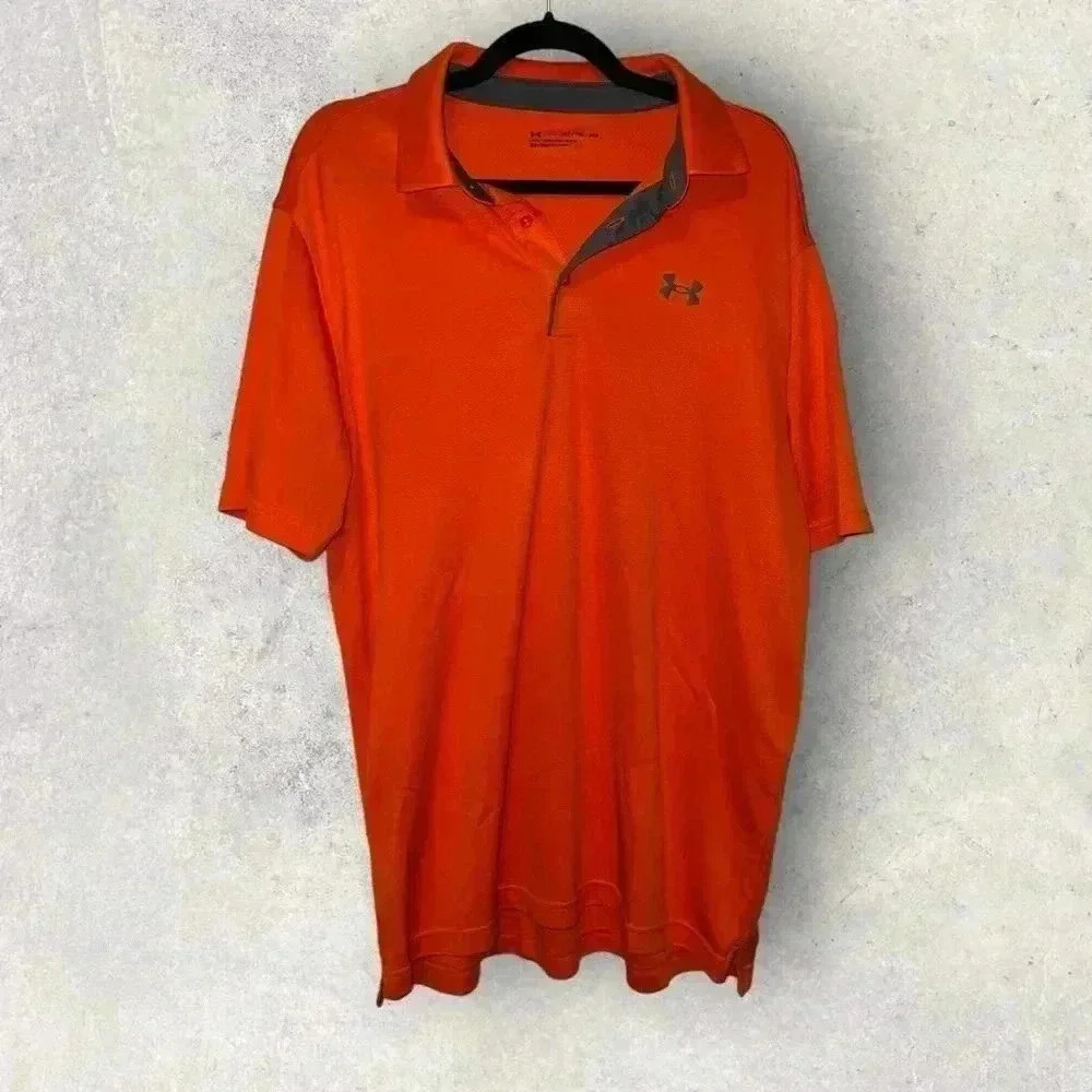 Orange‎ under armor polo Xl